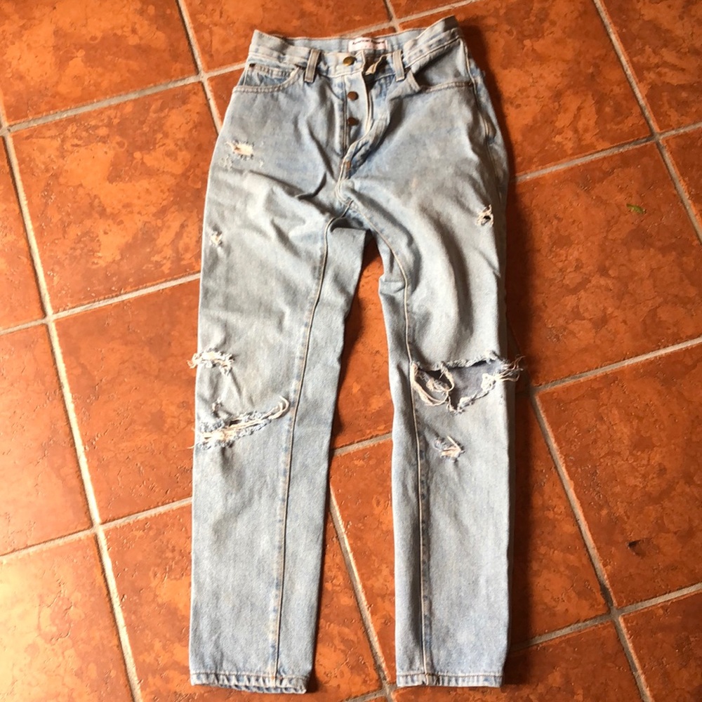 Distressed American apparel jeans
